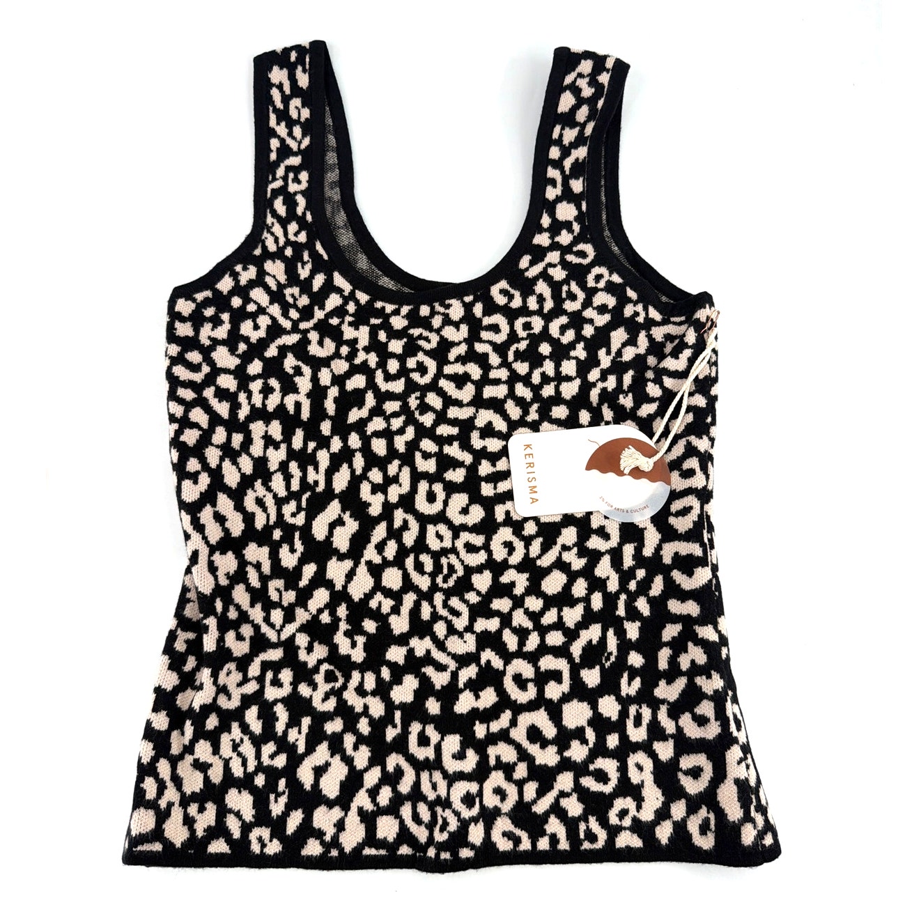 Kerisma Sweater Tank Leopard Print G1305 Women's Black Cream Size S/M — image 3 of 8
